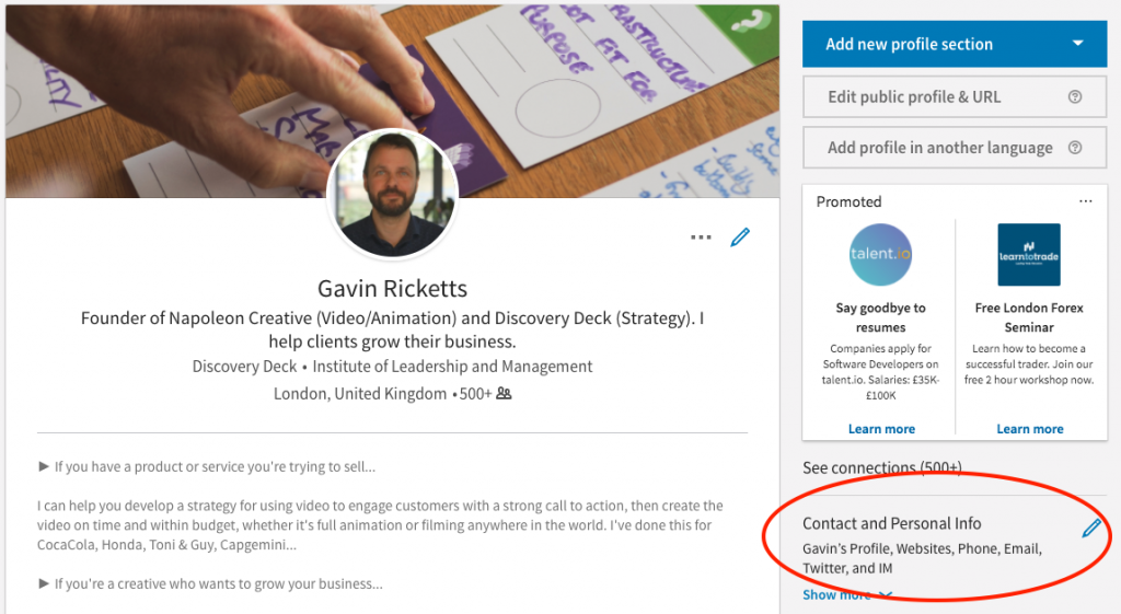Linkedin Showreel - How to add a video clip to your LinkedIn Profile